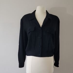 Carole Little Midnight Black Cropped Blazer